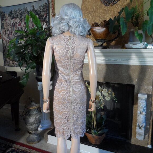 New Emilio Pucci Beige Lace Cocktail Sheath Dress Size US 6 - Picture 13 of 16